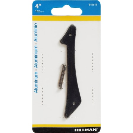 Hillman HILLMAN 4 in. Black Aluminum Nail-On Number 1 1 pc, PK3 841618